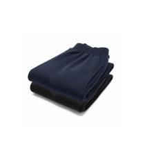 Kit 2 Calças de Moletom Azul e Preta com Costura Reforçada e Bolsos Laterais