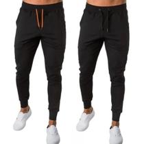 Kit 2 Calças De Moletom Flanelada Modelo Jogger Masculina