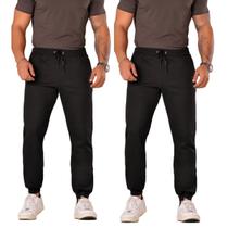Kit 2 Calças De Moletom Jogger Masculina Inverno Lisa Kit 2 Calças De Moletom Jogger Masculina Inverno Lisa