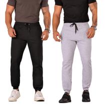 Kit 2 Calças De Moletom Jogger Masculina Inverno Lisa