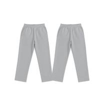 Kit 2 Calças de Moletom Unissex Cinza Conforto Diário P ao GG Kit 2 Calças de Moletom Unissex Cinza Conforto Diário P ao GG