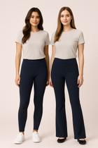 Kit 2 Calças Femininas Flare + Legging Suplex Poliamida