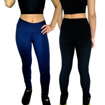 Kit 2 Calças Femininas Legging Cós Lisas Cores Sortidas Suplex Pp ao Plus Size Kit 2 Calças Femininas Legging Cós Lisas Cores Sortidas Suplex Pp ao Plus Size