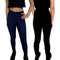 Kit 2 Calças Femininas Legging Elástico Lisas Cores Sortidas Suplex PP ao Plus Size Kit 2 Calças Femininas Legging Elástico Lisas Cores Sortidas Suplex PP ao Plus Size