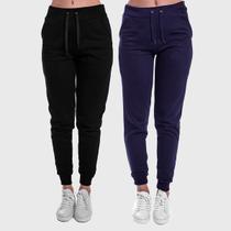 Kit 2 Calças Femininas Moletom Lisos Benellys
