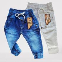 kit 2 calças jeans bebe menino com elastano Tam 1 ano