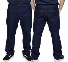 Kit 2 Calças Jeans Lycra Masculina Plus Size Slim 100% Algodão Premium