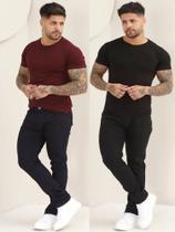 Kit 2 Calças Jeans Masculina Básica Com Elastano A- 130/151
