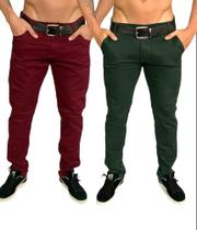 Kit 2 Calças jeans masculina basica varias cores sarja jeans Kit 2 Calças jeans masculina basica varias cores sarja jeans