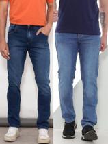 KIT 2 Calças Jeans Masculina Modelagem Premium Com Elastano Detalhes Exclusivos Casual