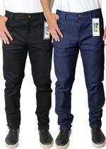 Kit 2 Calças Jeans Masculina Reforçada Confortável Direto da Fabrica Tradicional Barata