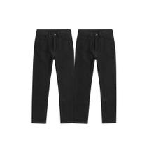 Kit 2 Calças Jeans Masculina Reta Preta Básica Vigor Black 38 ao 46