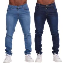 Kit 2 Calças Jeans Masculina Skinny Lycra Slim