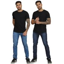 Kit 2 Calças Jeans Masculina Skinny Slim Fit Casual Básica