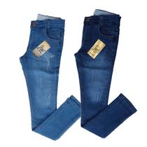 Kit 2 calças Jeans Masculino infanto juvenil 10 ao 16