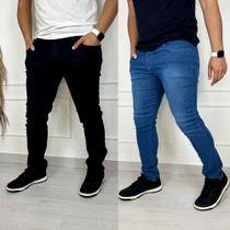 KIT 2 Calças Jeans Masculino Skinny Elastano Moda e Calça Casual - Vinty