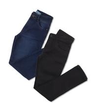 Kit 2 Calcas Jeans Meninos Azul E Preto Confortável 4 Ao 16