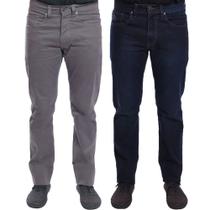 Kit 2 Calças Jeans R7Jeans Masculina Modelo Tradicional Cintura Média