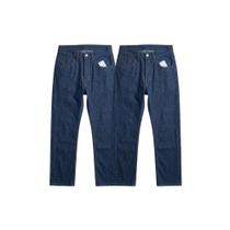 Kit 2 Calças Jeans Reta Masculina Azul Clássica Com Bolsos 38 ao 46
