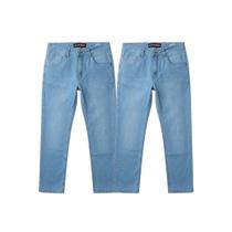 Kit 2 Calças Jeans Skinny Masculina Azul Claro Dia a Dia 38 ao 46 Kit 2 Calças Jeans Skinny Masculina Azul Claro Dia a Dia 38 ao 46