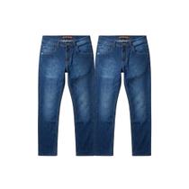 Kit 2 Calças Jeans Skinny Masculina Azul Escuro Modelagem Ajustada 38 ao 46 Kit 2 Calças Jeans Skinny Masculina Azul Escuro Modelagem Ajustada 38 ao 46