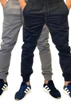 Kit 2 calças jogger a pronta entrega masculina com punho elastano otimo para o dia dia