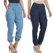 Kit 2 Calças Jogger HNO Jeans Bolso Lateral Azul Kit 2 Calças Jogger HNO Jeans Bolso Lateral Azul