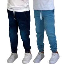 Kit 2 Calças Jogger Infantil Lycra 2 ao 16 Juvenil Menino