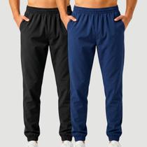 Kit 2 Calças Jogger Masculina Esportiva em Tactel para Academia e Treino
