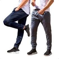 Kit 2 Calças Jogger Masculina Skinny Elástico na Barra 101