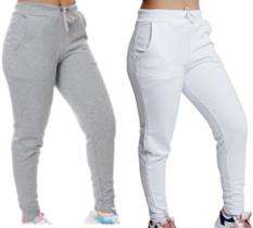 kit 2 Calças Jogger Moletom Feminina flanelada