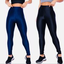 Kit 2 Calças Legging Feminina 3 D fitness levanta Empina Bumbum -Cintura Alta