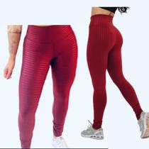 Kit 2 Calças Legging Feminina 3 D fitness levanta Empina Bumbum -Cintura Alta