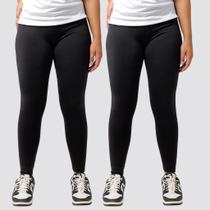 Kit 2 Calças Legging Feminina Cintura Média Academia Treino Corrida Esporte Fitness