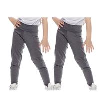 Kit 2 calças legging infantil lisa basica cintura alta suplex uniforme escola dia a dia passeio