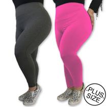 Kit 2 Calças Legging Plus Size Heide Ribeiro Leg Basic Suplex Barato