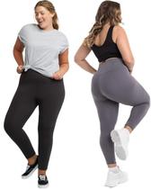 Kit 2 Calças Legging Plus Size Reforçada Academia Fit veste do 46 ao 52 Kit 2 Calças Legging Plus Size Reforçada Academia Fit veste do 46 ao 52
