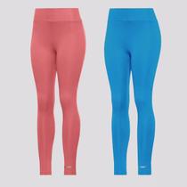 Kit 2 Calças Legging Rainha Classic UV 50+ Joy II Feminina Azul e Rosa Kit 2 Calças Legging Rainha Classic UV 50+ Joy II Feminina Azul e Rosa