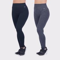 Kit 2 Calças Legging Selene Feminina Cinza Escuro e Preta Kit 2 Calças Legging Selene Feminina Cinza Escuro e Preta