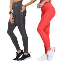 Kit 2 Calças Legging Selene Sem Costura Sport Feminina