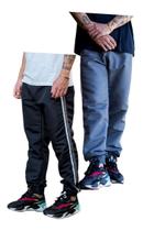 Kit 2 Calças Masc Tactel Jogger 1 Bolso Elastico Barra 017