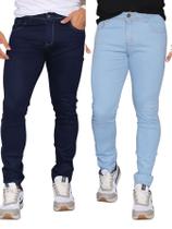 Kit 2 calças masculina clara e escura slim fit com laycra - ss jeans
