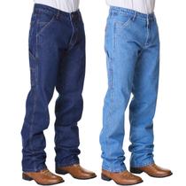 Kit 2 Calças Masculina HNO Jeans Carpinteira Country Azul Claro e Azul Escuro