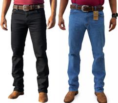 Kit 2 Calças Masculina Jeans Tradicional Country Reforçada Western com Elastano