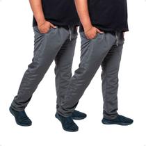 Kit 2 Calças Masculina Plus Size Tactel Treino Academia com Bolsos Laterais