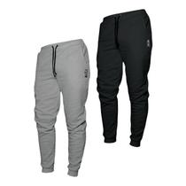 Kit 2 Calças Moletom Masculina 3 Bolsos Jogger Básico Casual