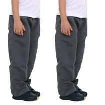 Kit 2 Calças Tactel Infantil E Juvenil Lisa Uniforme Menino