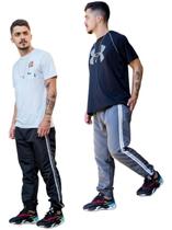 Kit 2 Calças Tactel Jogger Masc Punho Barra Promocional 417 Kit 2 Calças Tactel Jogger Masc Punho Barra Promocional 417