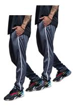 Kit 2 Calças Tecido Malha Premium Forrada P/ Academia 082 Pr