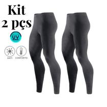 Kit 2 Calças Térmica Esportiva Masculina Segunda Pele Slim Proteção UV